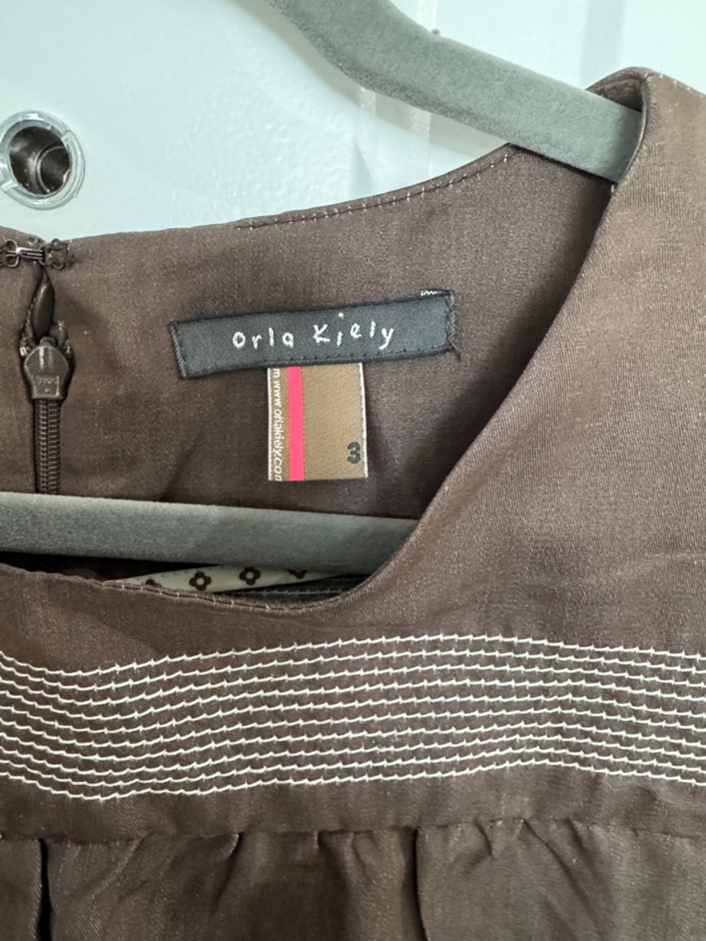 Orla Kiely Brown Short-Sleeve Dress - Picture 2 of 10